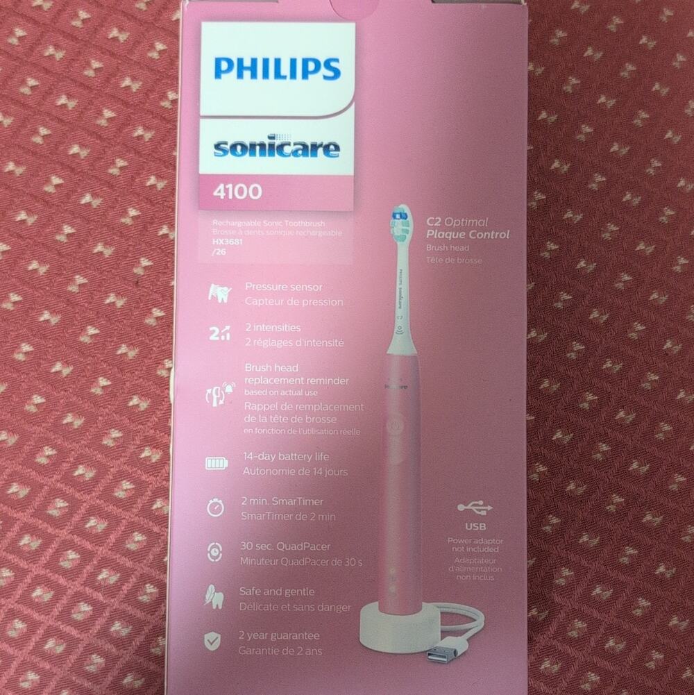 Philips Sonicare 4100 Sonic Electric Toothbrush Pink HX3681/26